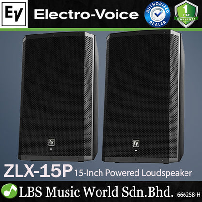 EV Electro-Voice ZLX-15P 1000W 15" Powered Loudspeaker with Speaker Stand (ZLX15P ZLX 15P)