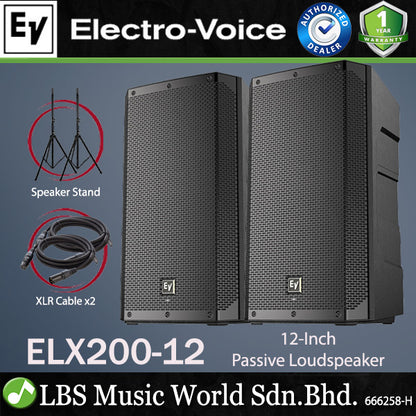 EV Electro-Voice ELX200-12 1200W 12" Passive Speaker with Stand (ELX200 12)