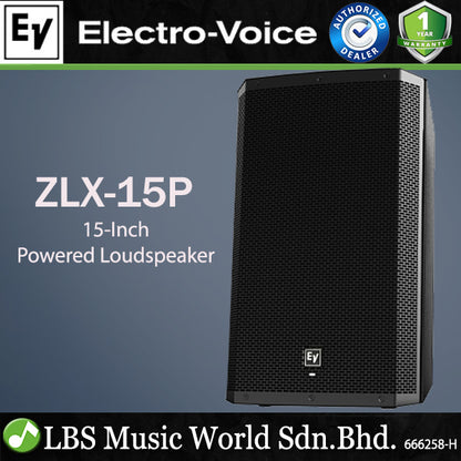 EV Electro-Voice ZLX-15P 1000W 15" Powered Loudspeaker with Speaker Stand (ZLX15P ZLX 15P)