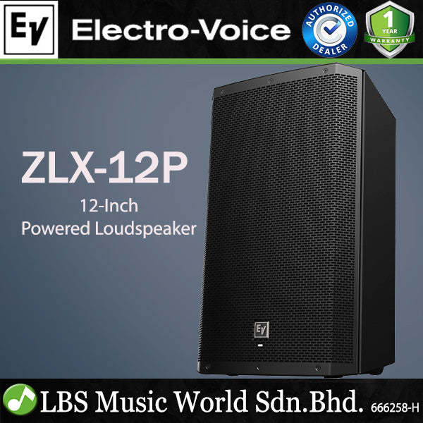 EV Electro-Voice ZLX-12P 1000W 12" Powered Loudspeaker with Speaker Stand (ZLX12P ZLX 12P)
