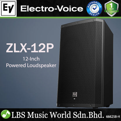 EV Electro-Voice ZLX-12P 1000W 12" Powered Loudspeaker with Speaker Stand (ZLX12P ZLX 12P)