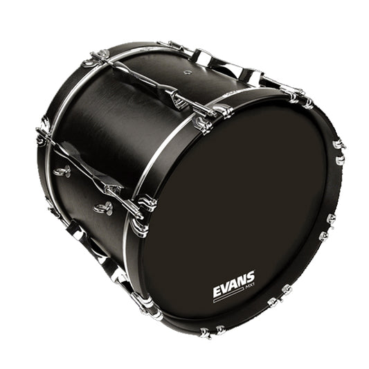 Evans MX2 Marching Bass Drumheads - White