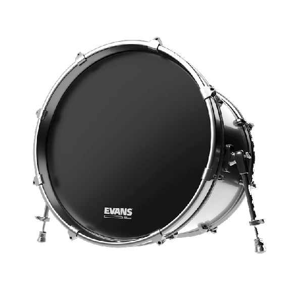 Evans EQ3 Resonant No Port Smooth Bass Drum Head - Black