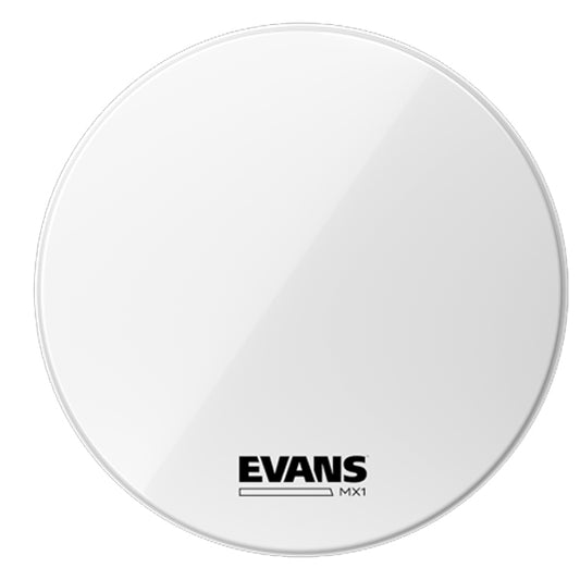 Evans MX1 Marching Bass Drumhead - White