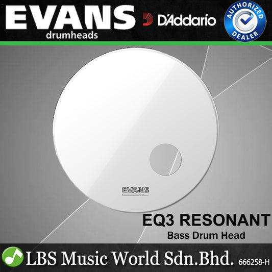 Evans EQ3 Resonant Smooth White Bass Drumhead