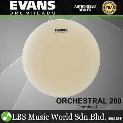 Evans Orchestral 200 Clear Snare Side Drum Head