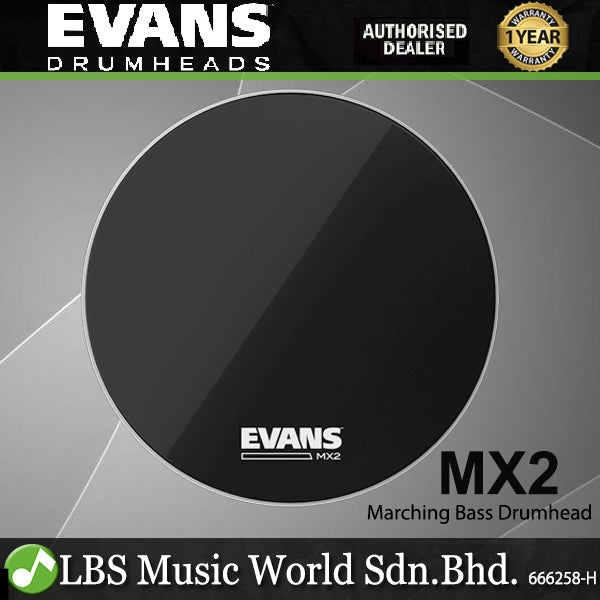 Evans MX2 Black Marching Bass Drumhead