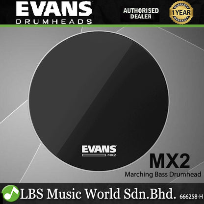 Evans MX2 Black Marching Bass Drumhead