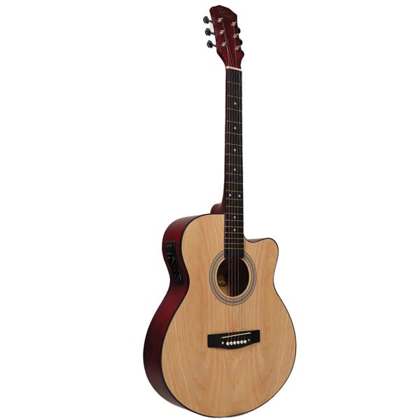 Evo T-40C 40 Inch Concert Acoustic Electric Guitar with Bag and Accessories