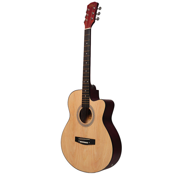 Evo T-40C 40 Inch Concert Acoustic Electric Guitar with Bag and Accessories