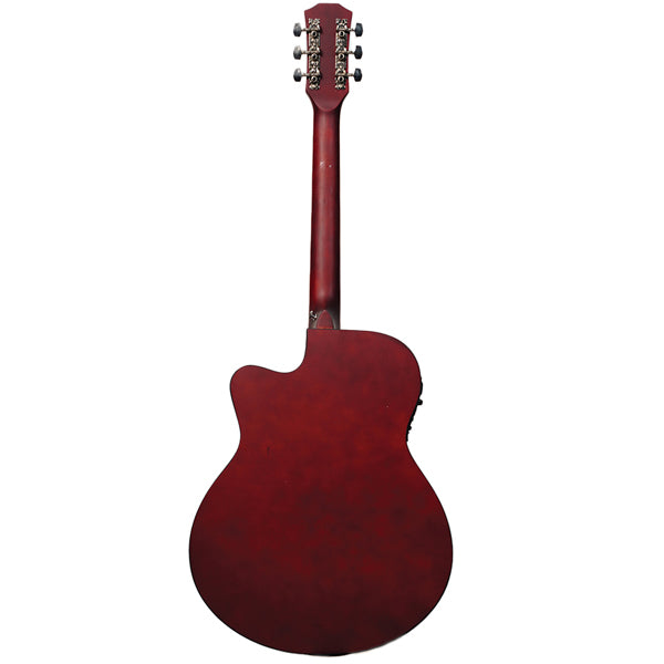 Evo T-40C 40 Inch Concert Acoustic Electric Guitar with Bag and Accessories