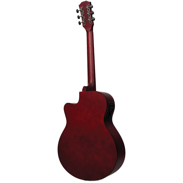 Evo T-40C 40 Inch Concert Acoustic Electric Guitar with Bag and Accessories
