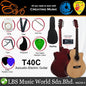 Evo T-40C 40 Inch Concert Acoustic Electric Guitar with Bag and Accessories