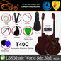 Evo T-40C 40 Inch Concert Acoustic Electric Guitar with Bag and Accessories