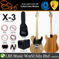 Evo X-3 Traditional Telecaster Electric Guitar Rosewood Fingerboard with Amplifier Package (X3)
