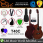 Evo T-40C 40 Inch Concert Acoustic Electric Guitar with Bag and Accessories