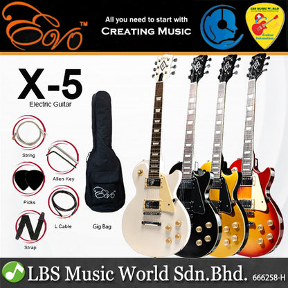 Evo X-5 Les Paul Electric Guitar Pack with 10 Watt Guitar Amplifier (X5)