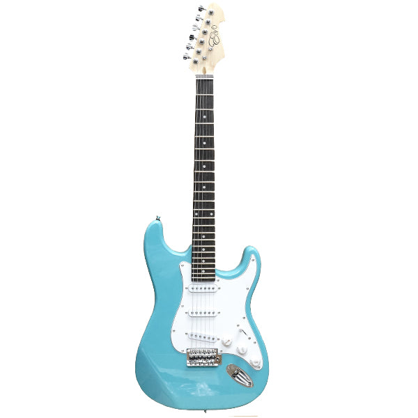 Evo X-1-GR Stratocaster Electric Guitar Linden Wood Body with Amplifier Package Green (X1 GR)