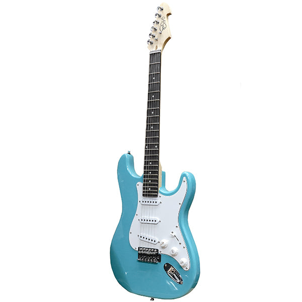 Evo X-1-GR Stratocaster Electric Guitar Linden Wood Body with Amplifier Package Green (X1 GR)