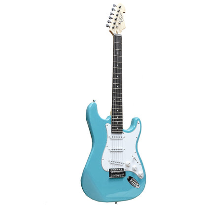 Evo X-1-GR Stratocaster Electric Guitar Linden Wood Body with Amplifier Package Green (X1 GR)