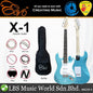 Evo X-1-GR Stratocaster Electric Guitar Linden Wood Body with Amplifier Package Green (X1 GR)