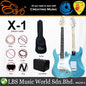 Evo X-1-GR Stratocaster Electric Guitar Linden Wood Body with Amplifier Package Green (X1 GR)