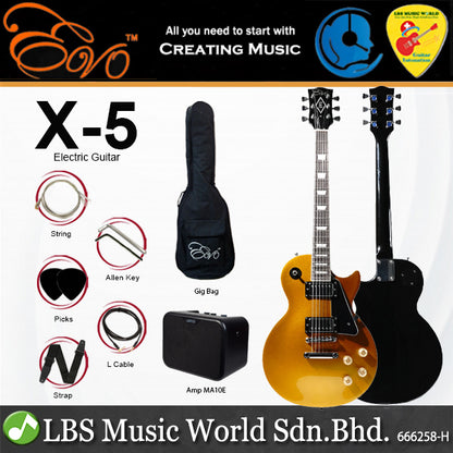 Evo X-5 Les Paul Electric Guitar Pack with 10 Watt Guitar Amplifier (X5)