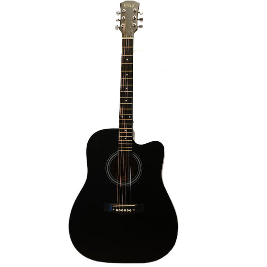 Evo D41C Cutaway Body 41 Inch Acoustic Guitar with Bag and Accesories