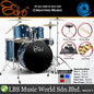 Evo 5 Piece Full Size Acoustic Drum Set with Cymbals Stands, Stool Kit, Rug and Drumsticks - Red, Blue and Black