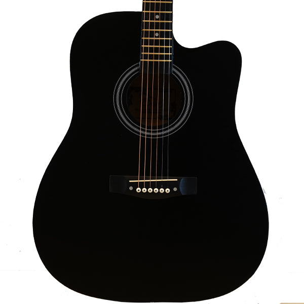 Evo D41C Cutaway Body 41 Inch Acoustic Guitar with Bag and Accesories