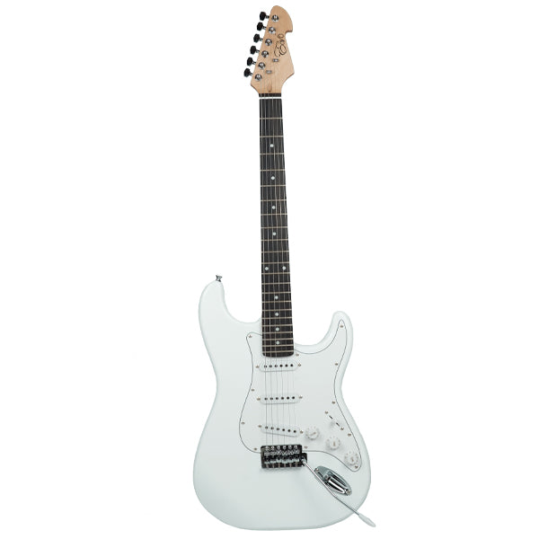 Evo X-1-WH Stratocaster Electric Guitar Linden Wood Body with Amplifier Package Arctic White (X1 WH)