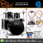 Evo 5 Piece Full Size Acoustic Drum Set with Cymbals Stands, Stool Kit, Rug and Drumsticks - Red, Blue and Black