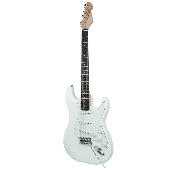 Evo X-1-WH Stratocaster Electric Guitar Linden Wood Body with Amplifier Package Arctic White (X1 WH)