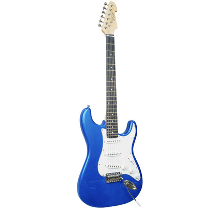 Evo X-1-BL Stratocaster Electric Guitar Linden Wood Body with Amplifier Package Metallic Blue (X1 BL)