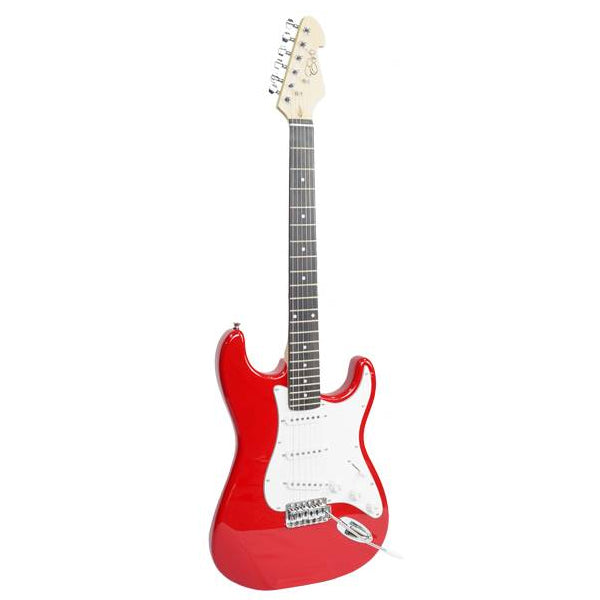 Evo X-1-RD Stratocaster Electric Guitar Linden Wood Body with Amplifier Package Candy Apple Red (X1 RD)