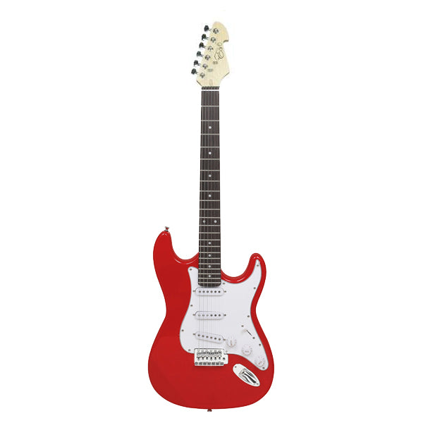 Evo X-1-RD Stratocaster Electric Guitar Linden Wood Body with Amplifier Package Candy Apple Red (X1 RD)
