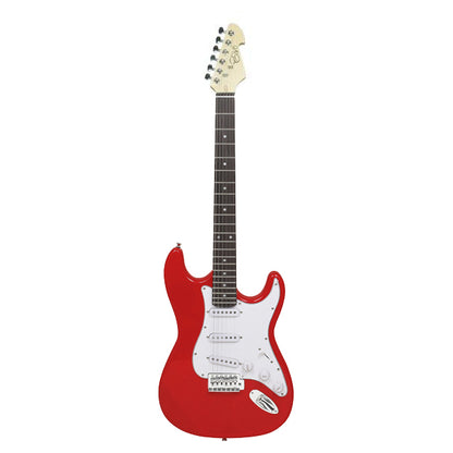 Evo X-1-RD Stratocaster Electric Guitar Linden Wood Body with Amplifier Package Candy Apple Red (X1 RD)