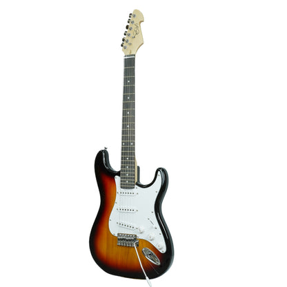 Evo X-1-SB Stratocaster Electric Guitar Linden Wood Body with Amplifier Package Sunburst (X1 SB)