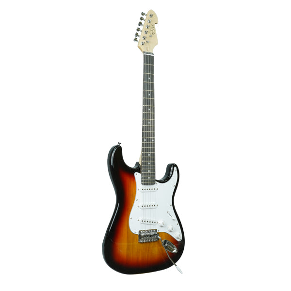 Evo X-1-SB Stratocaster Electric Guitar Linden Wood Body with Amplifier Package Sunburst (X1 SB)