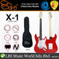 Evo X-1-RD Stratocaster Electric Guitar Linden Wood Body with Amplifier Package Candy Apple Red (X1 RD)