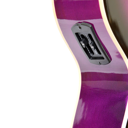 EVO SF38CEQ Purple Acoustic Guitar With Pickup 38 Inch Beginner Guitar Pick Up Student Guitar Free Bag String Pick Strap