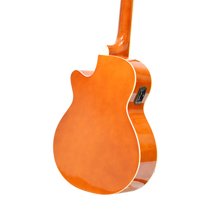 EVO SF38CEQ Natural Acoustic Guitar With Pickup 38 Inch Beginner Guitar Pick Up Student Guitar Free Bag String Pick Strap