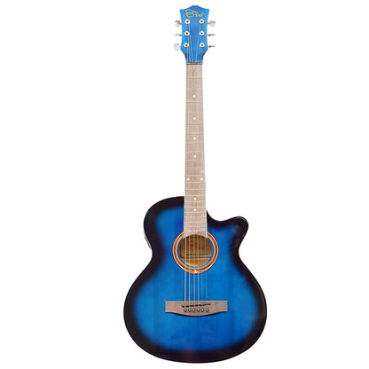 EVO SF38CEQ Blue Acoustic Guitar With Pickup 38 Inch Beginner Guitar Pick Up Student Guitar Free Bag String Pick Strap