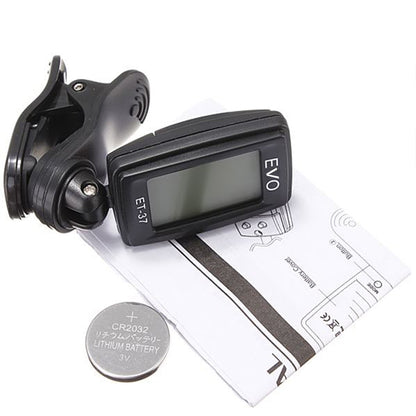 EVO ET-37 Digital Tuner Rotate Clip On Vibration Tuning Chromatic Guitar Violin Ukulele Bass