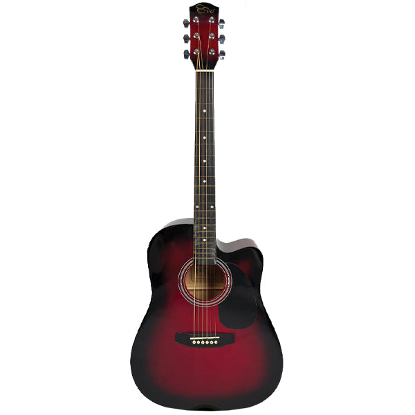EVO F320CEQ Spruce Plywood Acoustic Electric Guitar with Pickup - Red