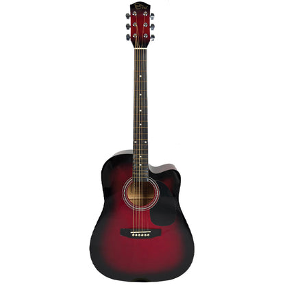 EVO F320CEQ Spruce Plywood Acoustic Electric Guitar with Pickup - Red