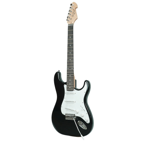 Evo X-1 Stratocaster Electric Guitar Linden Wood Body with Amplifier Package Black (X1 BK)