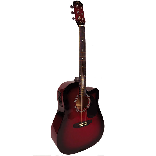 EVO F320CEQ Spruce Plywood Acoustic Electric Guitar with Pickup - Red