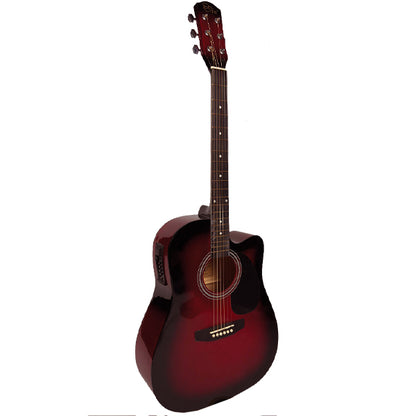 EVO F320CEQ Spruce Plywood Acoustic Electric Guitar with Pickup - Red