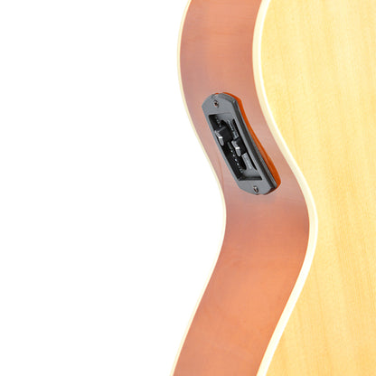 EVO SF38CEQ Natural Acoustic Guitar With Pickup 38 Inch Beginner Guitar Pick Up Student Guitar Free Bag String Pick Strap